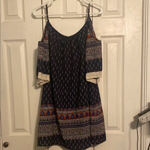 Entro Blue Orange Sundress Sleeveless Mini